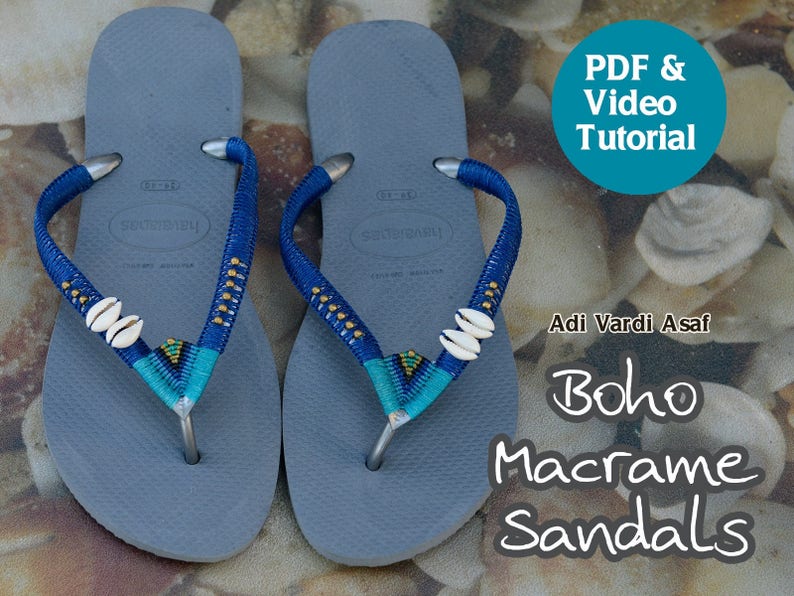 Micro Macrame Tutorial How to Make Macrame Video Pattern Boho Sandals Diy Creative Gift image 6