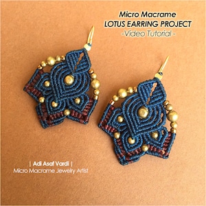 Video Tutorial Micro Macrame Friendship Gift Art Retirement Diy Unique Macrame Video Earrings Personalized Do it Yourself