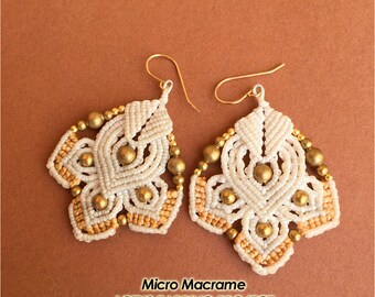 Tutorial Macrame Jewelry Pattern Video Micro Macrame Diy Unique Gift Micro Macrame Earrings Tutorial