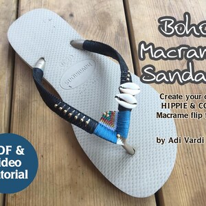 Micro Macrame Tutorial How to Make Macrame Video Pattern Boho Sandals Diy Creative Gift image 5