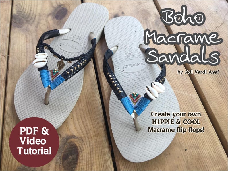 Micro Macrame Tutorial How to Make Macrame Video Pattern Boho Sandals Diy Creative Gift image 4