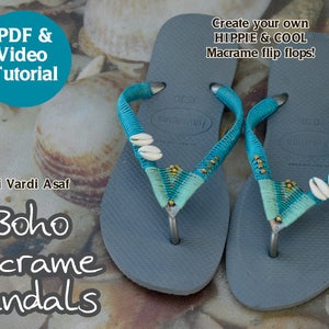 Micro Macrame Tutorial How to Make Macrame Video Pattern Boho Sandals Diy Creative Gift image 9