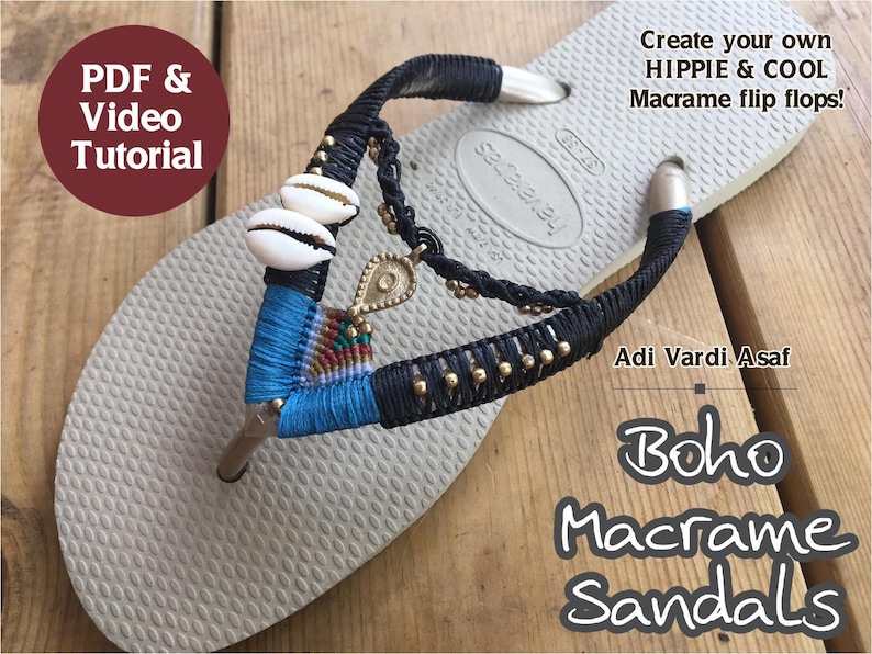 Micro Macrame Tutorial How to Make Macrame Video Pattern Boho Sandals Diy Creative Gift image 3