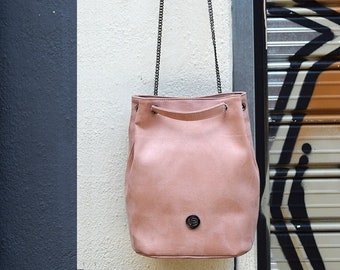 Dusty Pink Everyday Suede Bag, Ladies Crossbody Bag, Urban Style Pouch, Vegan Suede Shoulder, Gift For Her, Vegan Leather Bag