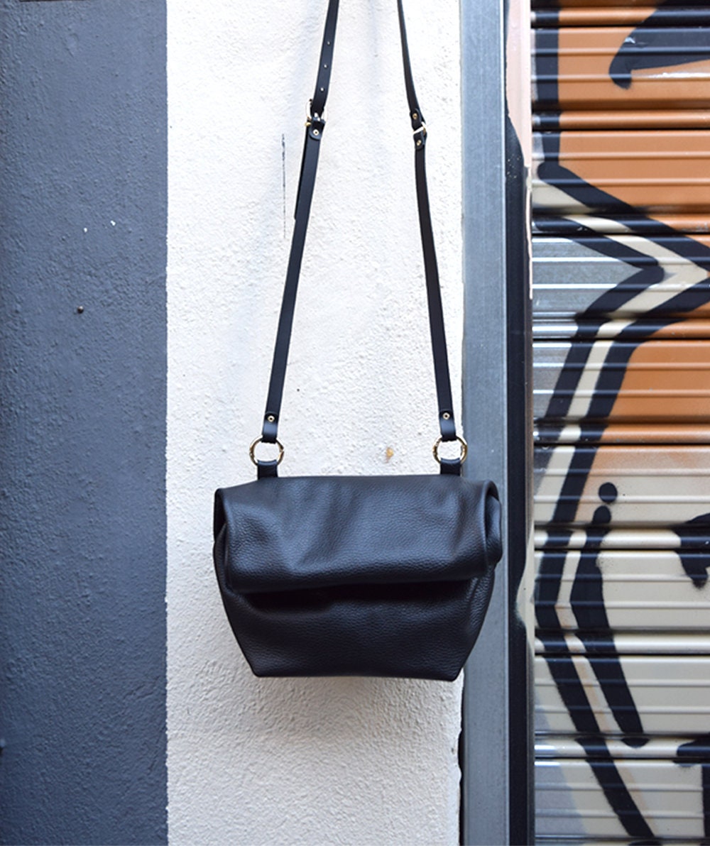 Leather Lunch Bag Leather Fold Clutch Leather Clutch Etsy