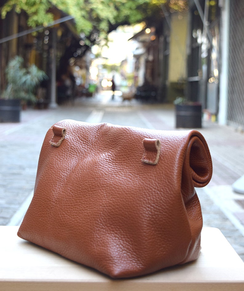 Leather Lunch Bag Leather Fold Clutch Leather Clutch Etsy