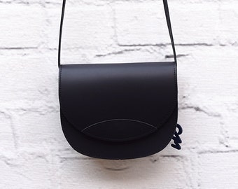 Sac de selle en cuir véritable noir, sac en cuir pour femmes, petit sac en cuir, sac à bandoulière en cuir, sac cartable en cuir, sac de tous les jours pour dames