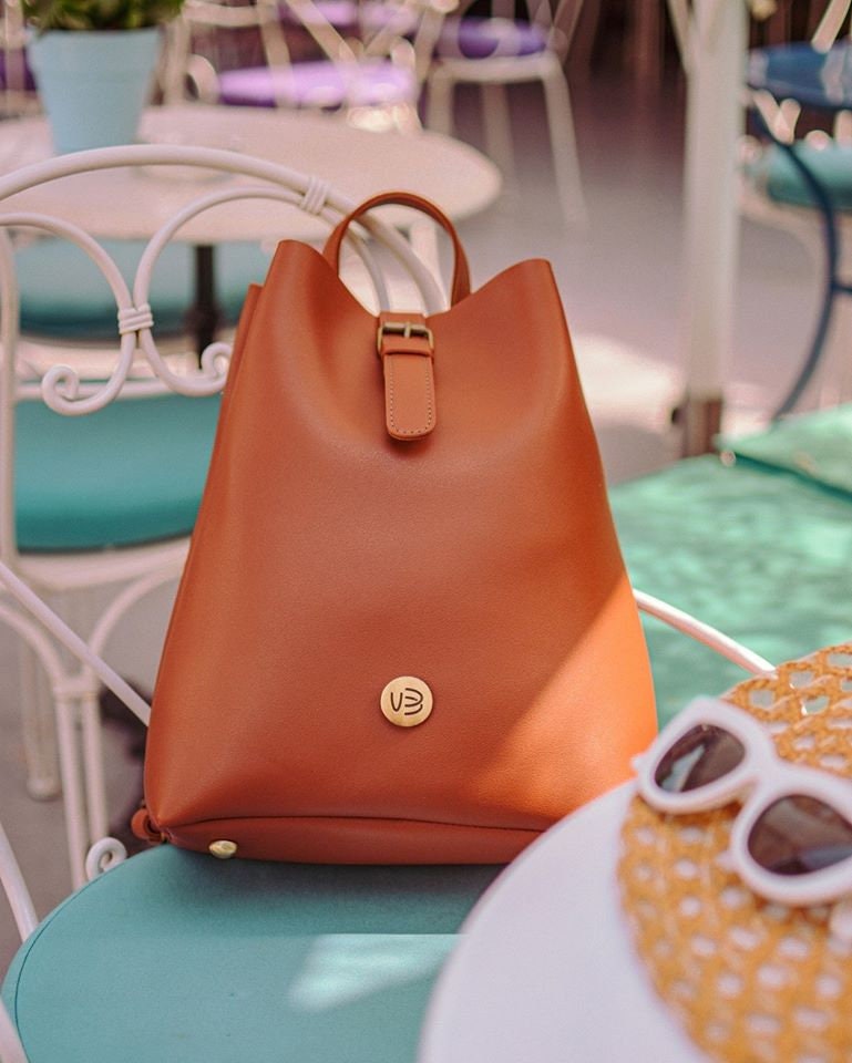 Elegant Tan Embossed Vegan Leather Backpack Kylee Backpack | Vegan Leather Backpack Purse | Madison West  main image 4