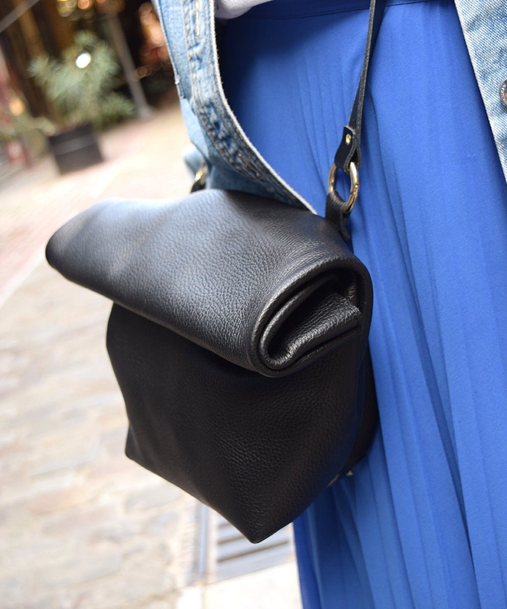 Leather Lunch Bag Leather Fold Clutch Leather Clutch Etsy