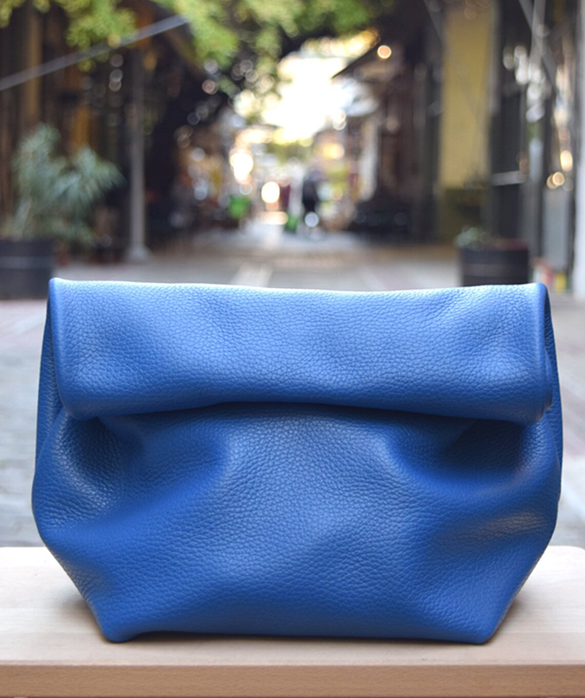 Leather Lunch Bag Leather Fold Clutch Leather Clutch Etsy