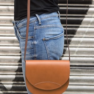 Classic Style Bag, Shoulder Bag, Genuine Leather Bag, Small Leather Bag, Crossbody Bag, Blue Leather Bag, Leather Purse, Women Leather Bag Tan Brown