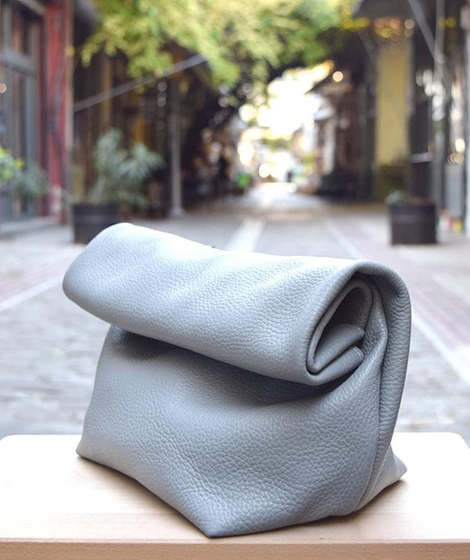 Leather Lunch Bag Leather Fold Clutch Leather Clutch Etsy