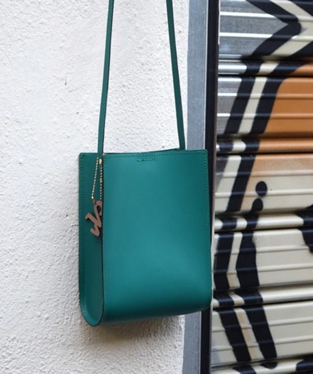 Green Genuine Leather Bag, Women Leather Bag, Everyday Leather Bag, Minimalist Leather Bag