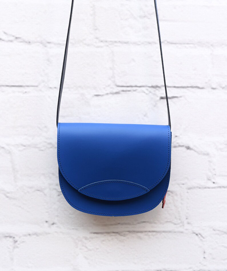 Classic Style Bag, Shoulder Bag, Genuine Leather Bag, Small Leather Bag, Crossbody Bag, Blue Leather Bag, Leather Purse, Women Leather Bag image 4