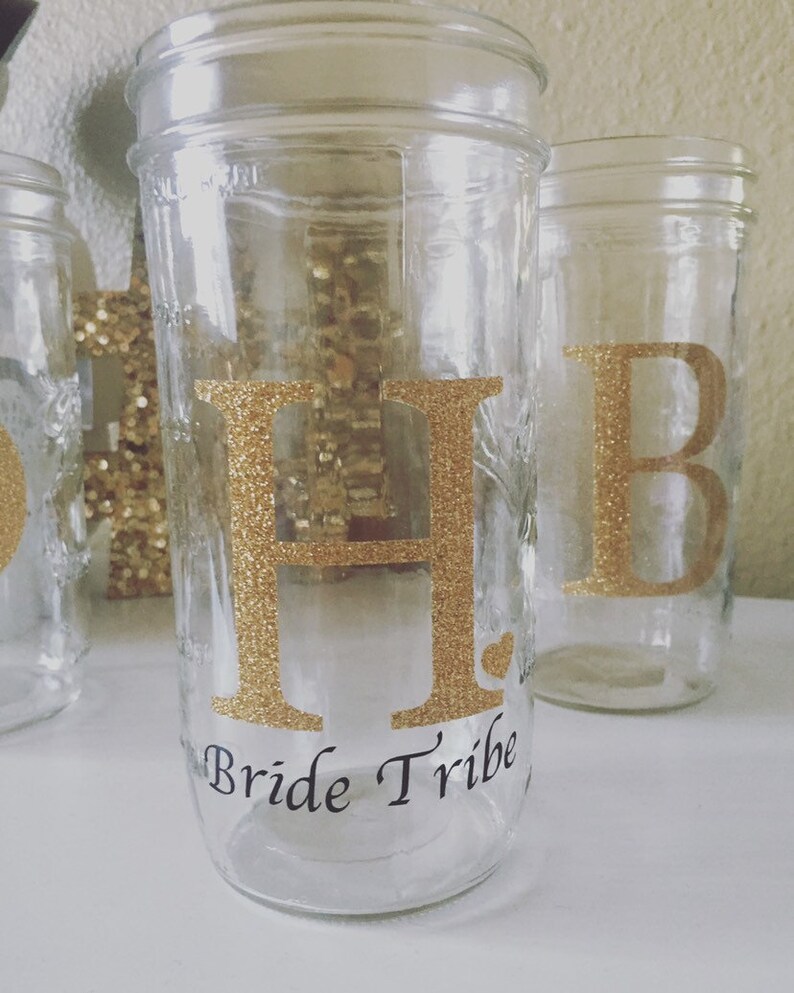 Glitter Initial Mason Jar Tumbler small heart included Etsy