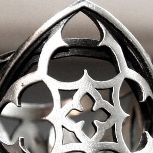 Gothic ring all handmade &quot;Tracery&quot; Sterling Silver Ring Boho Gothic Lollita Lolita gothstyle