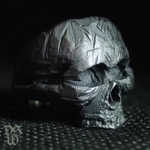 Skull ring - The Rough Skull silver mens skull biker masonic rock n roll handmade jewelry .925