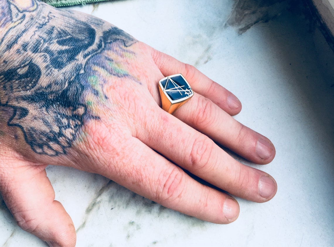 Sigil of Lucifer Ring Occult Baphomet Jewelry Satanic Silver | Etsy