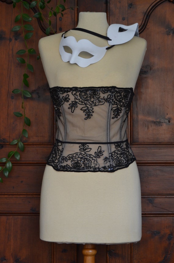 sequins embroidered corset