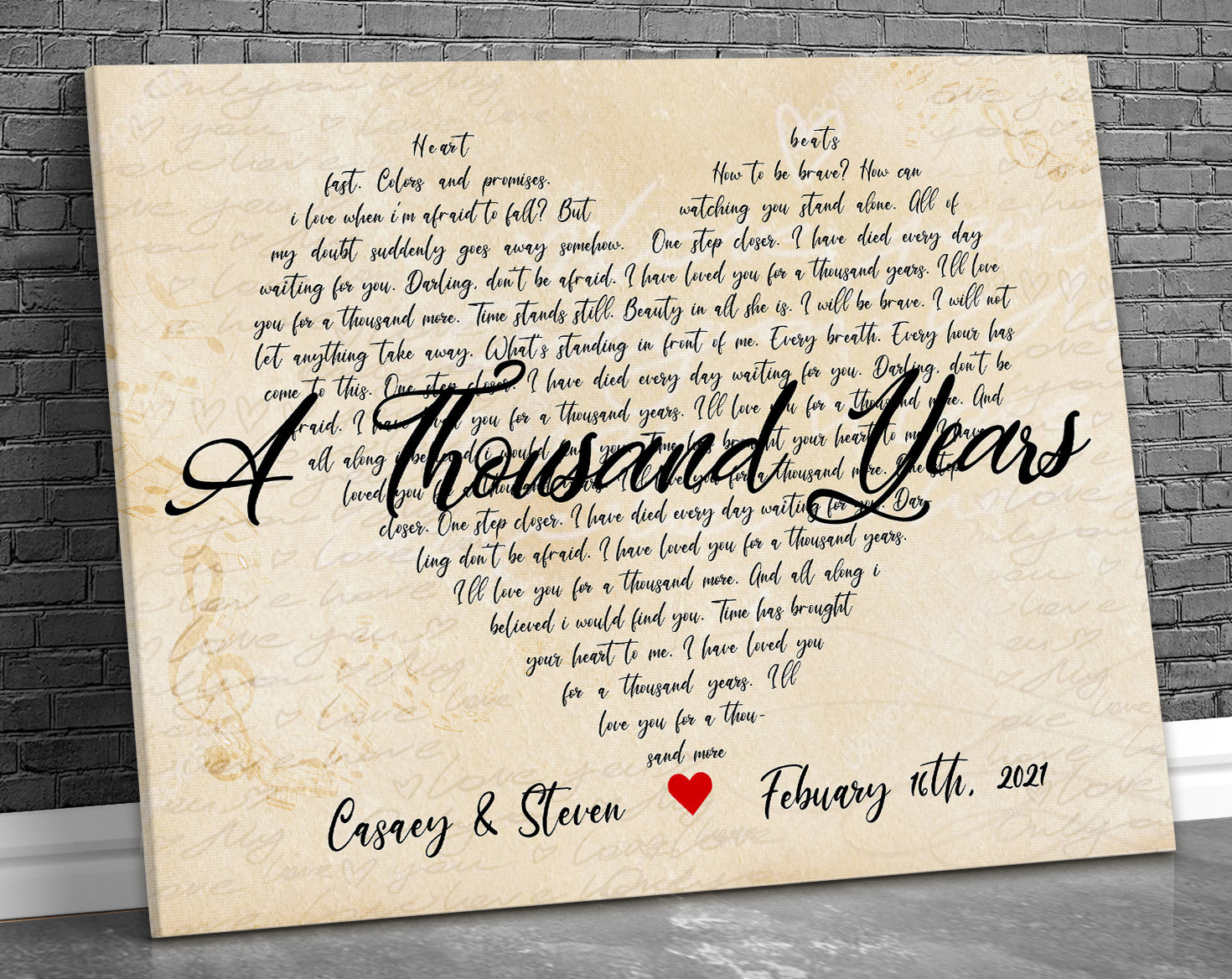 Song Lyrics Wall Art Song Lyrics Canvas Custom Song Lyrics Etsy