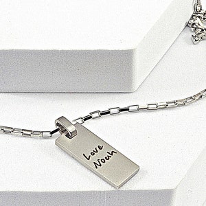 Joyas con mensaje escrito a mano, collar personalizado con escritura a mano, colgante grabado personalizado, regalo de recuerdo conmemorativo, joyas sentimentales para Navidad