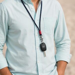 Lanière de clé en paracorde collier corde mains libres porte-clé de surf clés de voiture porte-clé accessoire de plage plaisance voile pêche