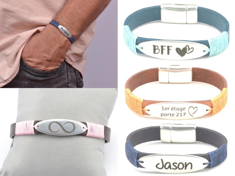 Engraved couples bracelet name bracelet personalized couples | Etsy