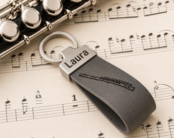 Personalisierte Flöte Schlüsselbund Benutzerdefinierte Musik Lehrer Geschenk Gravur Flötenspieler Schlüsselring Band Schüler Musiker Geschenk