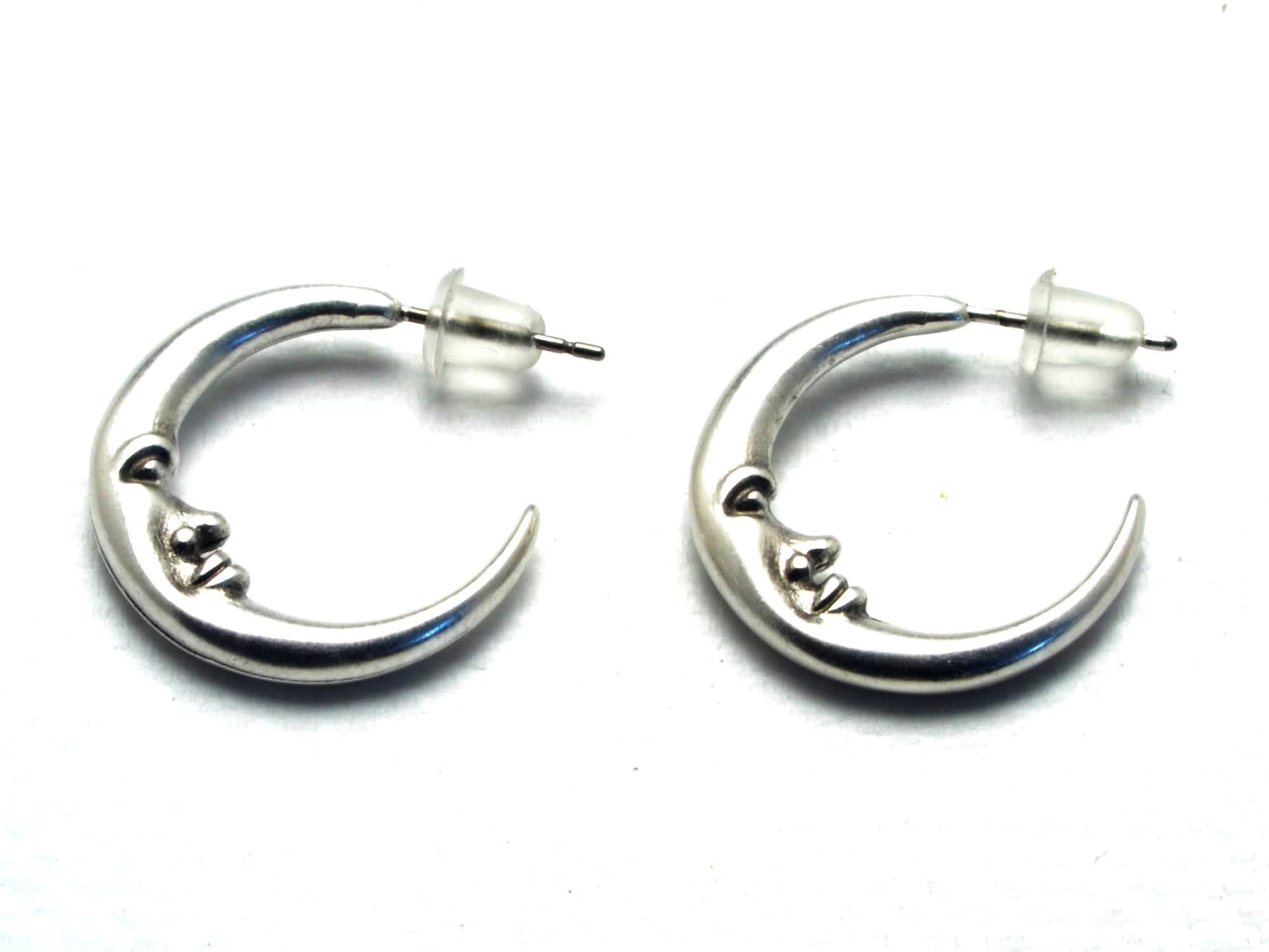 Minimalistic Moon Hoop Earring Handmade Jewelry Earrings Etsy UK
