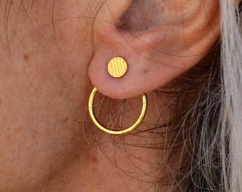 thumbnail image 2 of Dervivea Vintage Large Circle Dangle Earrings Open Circle Stud Earrings Minimalist Big Hoop Earrings Boho Gold Geometric Earrings Jewelry For Women And Girls (Gold 2 of 13