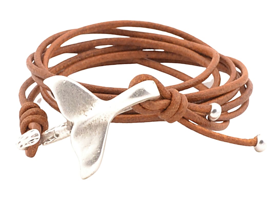 Bracciale In Vera Pelle Fatto A Mano Per Uomo E Donna – Modello Surfista Arancione