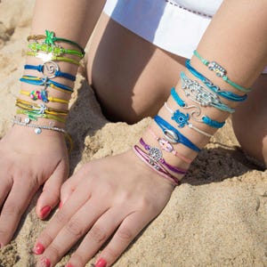 Beach String Bracelet Set – Wave Compass Whale Tail – Waterproof Ocean Jewelry – Coastal Surfer Stack Gift for Her image 10