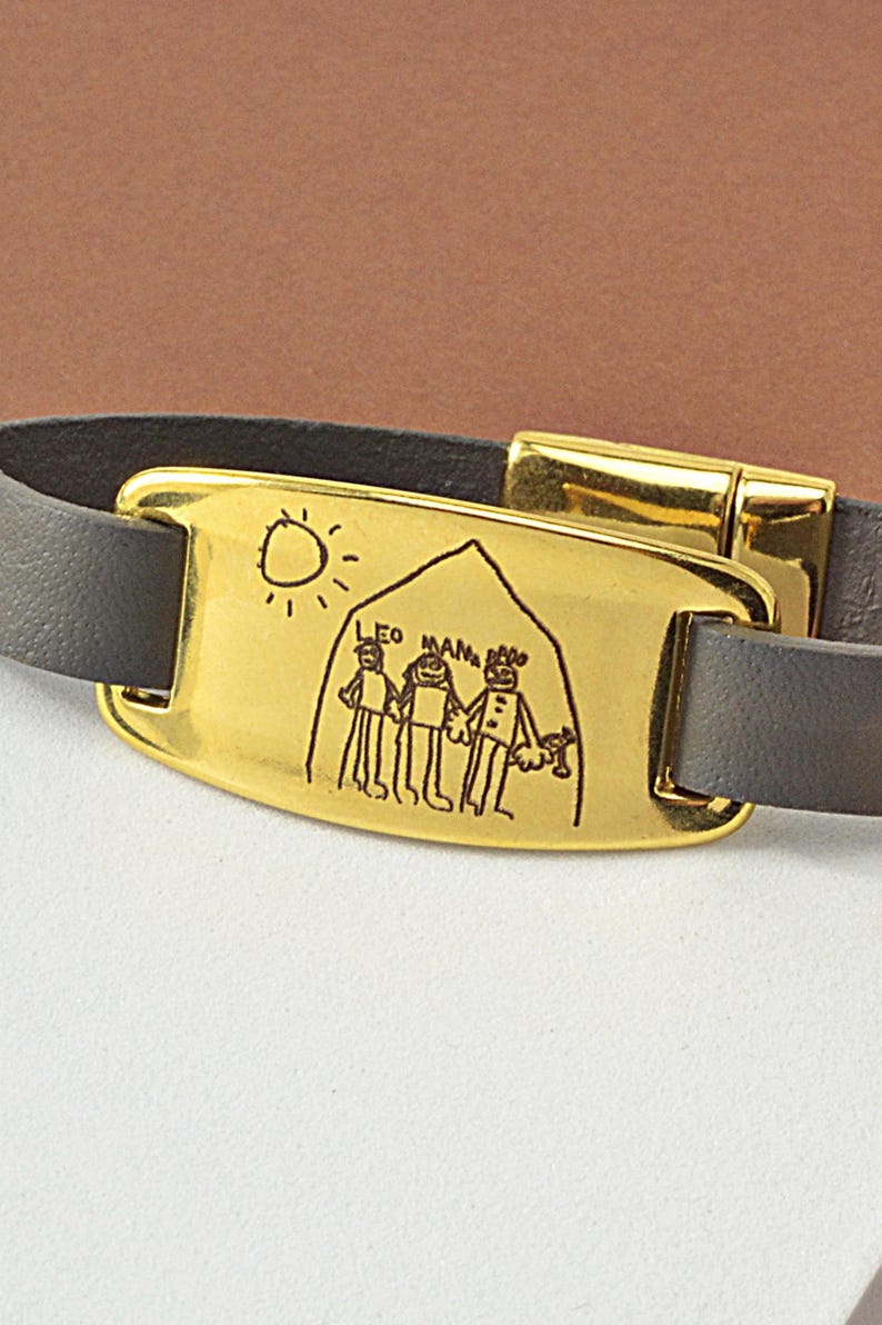 Kids Drawing  Gifts for Mom & Dad Children Artwork Bracelet Actual Handwriting