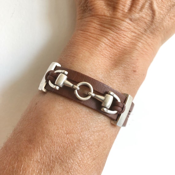 Horse bit bracelet leather sale