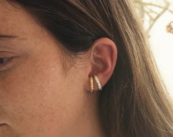 Minimalist Ear Lobe Cuff Stud Earrings Huggie Lobe Earring Gold Hoop Stud Earrings Lobe Cuff Earrings Silver Lobe Earring Cuff