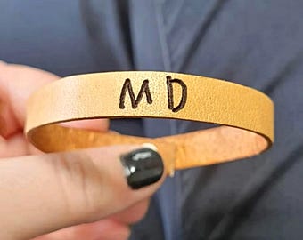 Personalized Handwriting Leather Bracelet - Custom Signature Snap Bracelet