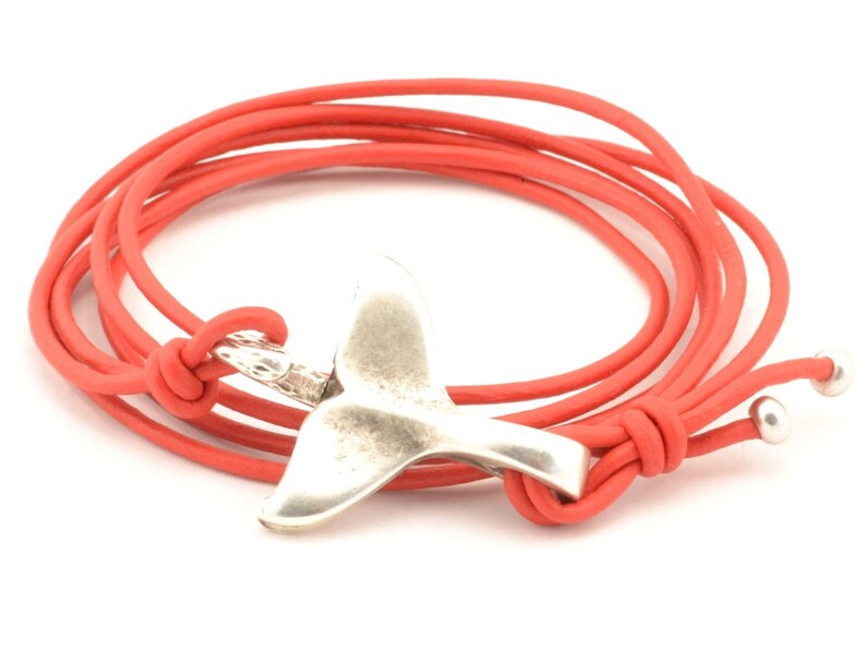 Cozy Detailz - Couples Whale Tail Wrap Leather Bracelet, Matching Jewelry Gifts for Her and Him, Surfer Beach set of 2 Unisex Holiday Bracelet Fish Tail