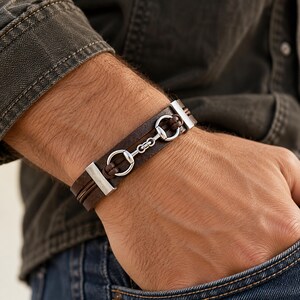 Trense Bit Armband Männer / Frauen Reiter Stil Geschenk Echtleder Armband Snaffle Bit Charm Armband Pferdeliebhaber Schmuck Pferd Reiter