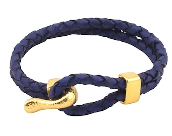 Unisex Bracelet Gold Clasp Gold Bracelet Braided Leather Bracelet Womens Mens Braided Bracelet Men Jewelry Gold Jewelry
