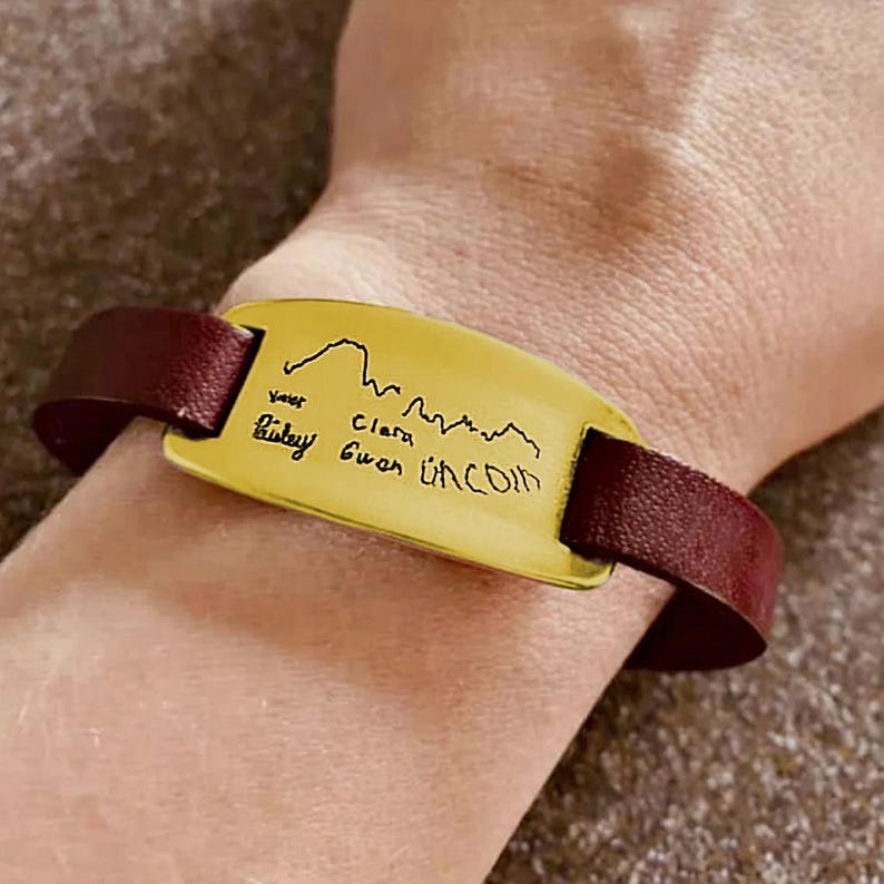 Kids Drawing Custom Handwritten Signature Memorial Jewelry
