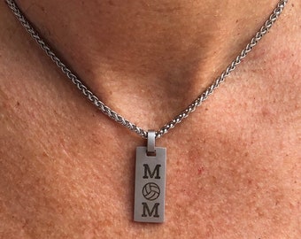 Volleyball Mom Necklace Women Volleyball Mama Necklace Volleyball Player Volley Mom Pendant Necklace Sports Mom Jewelry Volleyball Game Day