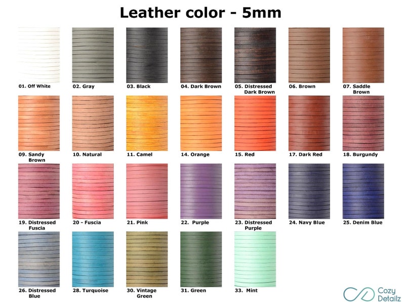 Cozy Detailz  Color Chart