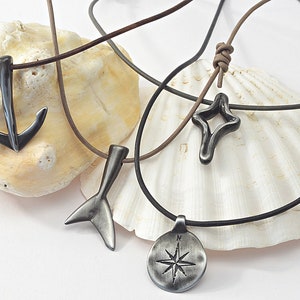 North Star Compass Necklace for Men – Engraved Nautical Leather Pendant – Adventure Gift for Sailors & Travelers - Leather Necklace for Him