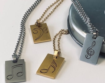 Music Note Necklace Personalized Music Teacher Gift Treble Clef Necklace Musician Jewelry Gift Musical Note Quaver Musician Necklace