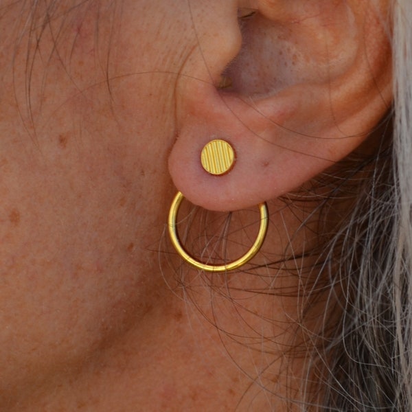 Zierliche Kreis Ohr Jacken Winzige runde Ohrstecker Gold oder Silber Kleine offene Kreis Geometrische Ohrringe Trending Ohrringe Frauen Minimal Schmuck