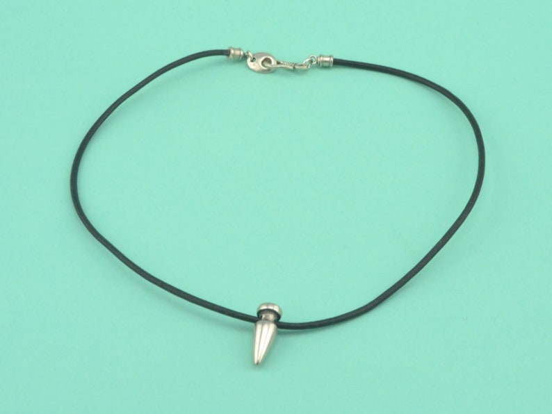 Spike Necklace Mens Choker Necklace Spike Pendant Necklace Etsy