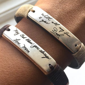 Custom Handwriting Bracelet Actual Handwritten Bracelet Personalized Keepsake Memorial Signature Bracelet Special Holidays Gift Men/Women