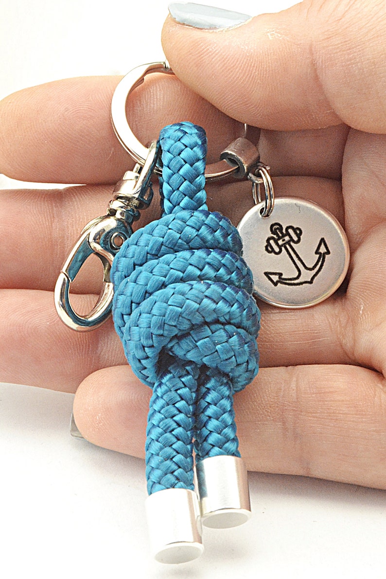 Personalized Rope Keychain Paracord - Sailor Gift Nautic Knot - Custom Engraved Cord Rope Key Holder - Sailing Accessory - Nautical Gifts