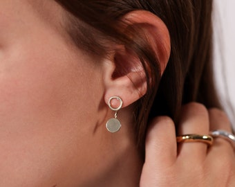 Circle EAR JACKETS, Tiny Gold Open Circle Studs, Dainty Geometric Ear Jackets, Simple Earrings For Women, Modern Ear Jacket, Dainty Jewels