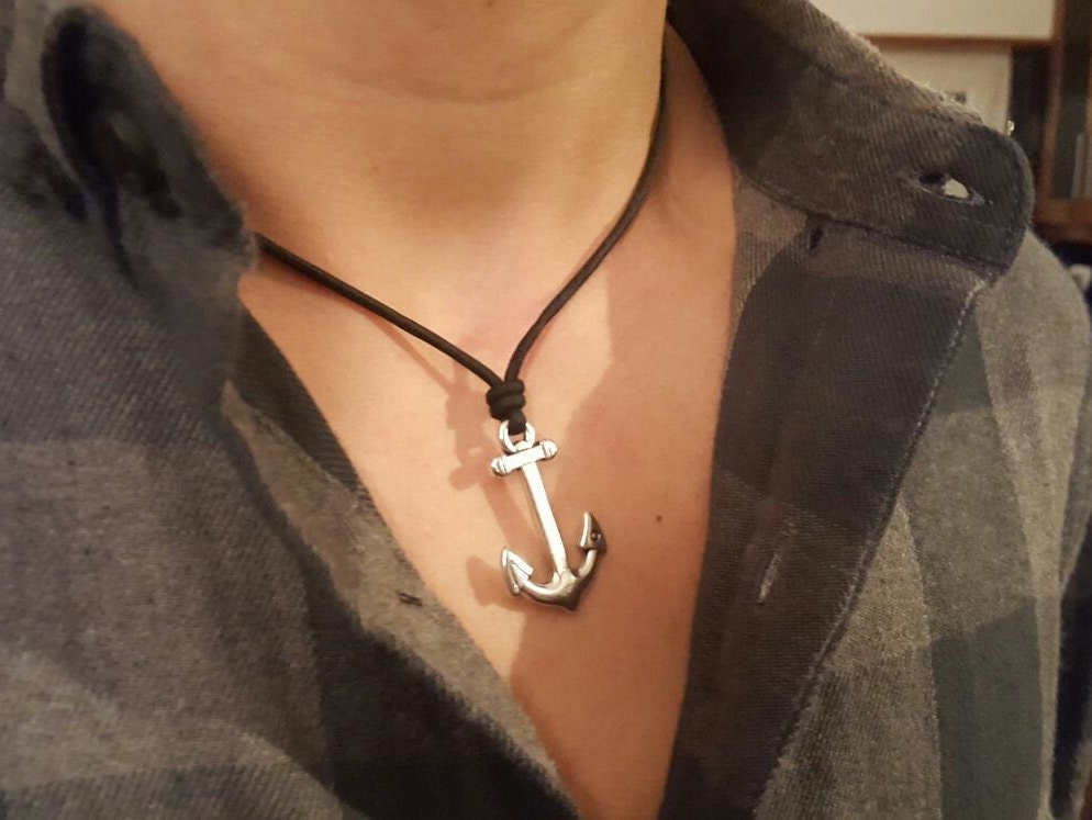 Collar de ancla para hombre collar de gargantilla de ancla | Etsy México